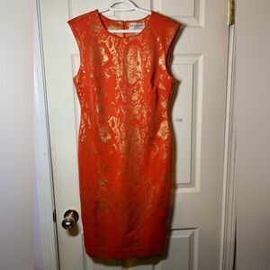 Philosophy Medium Elegant Orange and Gold Dress